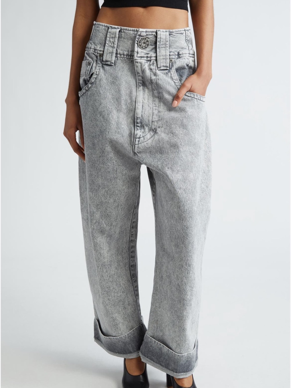 Vaquera Baby Oversize Wide Leg Jeans Gray
